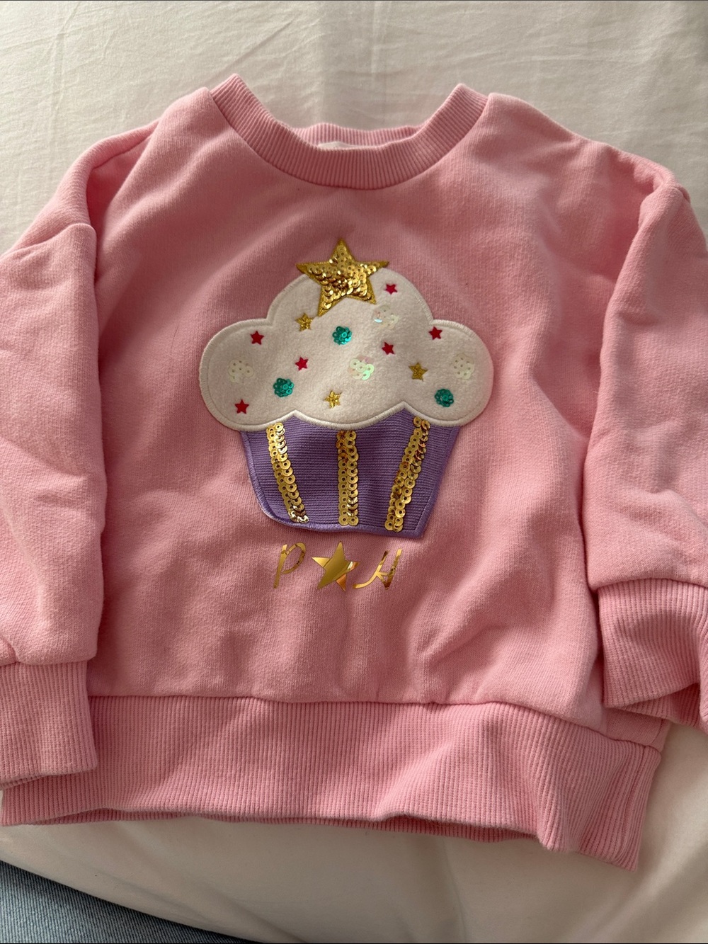 Petite Hailey Cupcake Appliqué Kids Sweatshirt